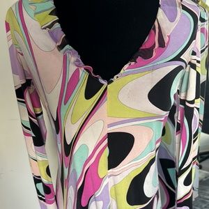 S o l d Emilio Pucci Signature Print Midi Dress Size 10